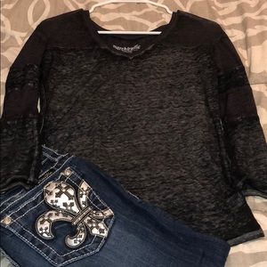 Like New Black burn out shirt - Size S